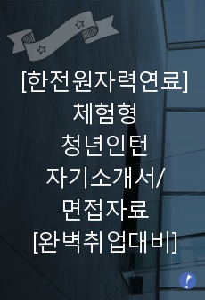 [한전원자력연료]체험형 청년인턴 자기소개서