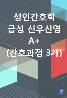 성인간호학 급성 신우신염 A+(간호과정 3개)