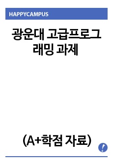 광운대 고급프로그래밍 과제4 정리본 (A+학점 자료)