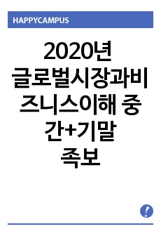 2020년 글로벌시장과비즈니스이해 중간+기말 족보