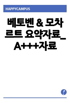 베토벤 & 모차르트 요약자료_ A+++자료