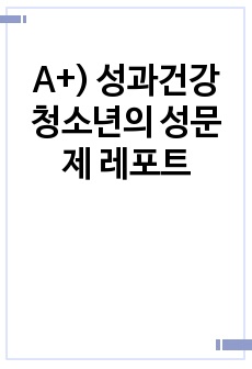 A+) 성과건강 청소년의 성문제 레포트