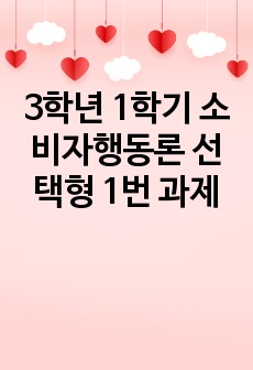 3학년 1학기 소비자행동론 선택형 1번 과제