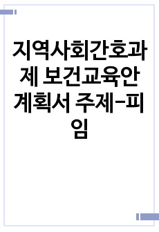 지역사회간호과제 보건교육안 계획서 주제-피임