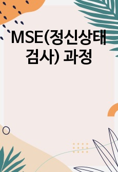 MSE(정신상태검사) 과정