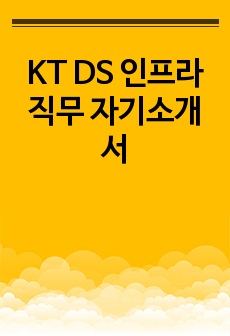 KT DS 인프라 직무 자기소개서