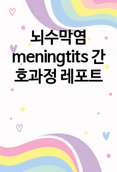 뇌수막염 meningtits 간호과정 레포트