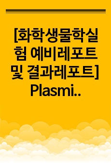 [화학생물학실험 예비레포트 및 결과레포트] Plasmid DNA Mini Preparation