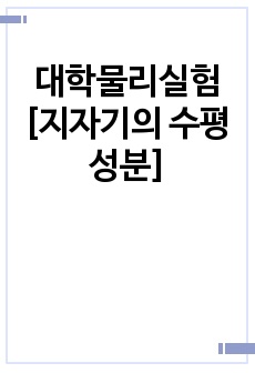 홍익대 대학물리실험 [지자기의 수평성분]