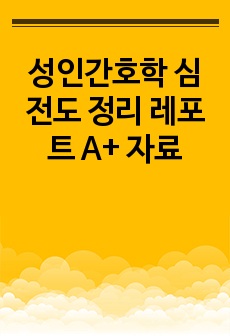 성인간호학 심전도 정리 레포트 A+ 자료