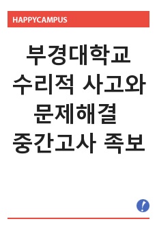 부경대학교 수리적 사고와 문제해결 중간고사 족보