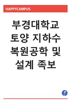 부경대학교 토양지하수복원공학 및 설계 족보