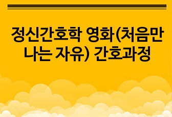 정신간호학 영화(처음만나는 자유) 간호과정