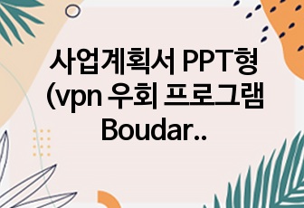 사업계획서 PPT형 (vpn 우회 프로그램 Boudary)