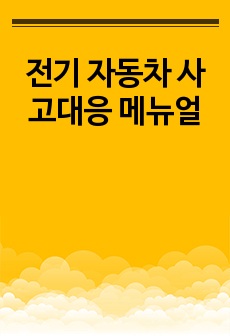 전기 자동차 사고대응 메뉴얼