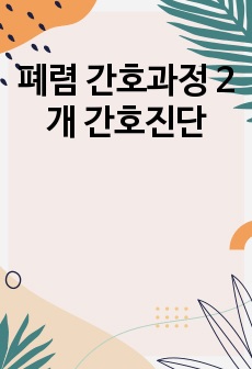 폐렴 간호과정 2개 간호진단