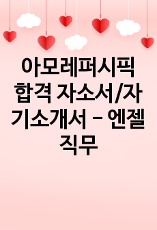 아모레퍼시픽 합격 자소서/자기소개서 - 엔젤 직무