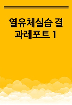 열유체실습 결과레포트 1