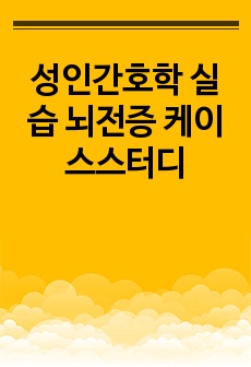 성인간호학 실습 뇌전증 케이스스터디