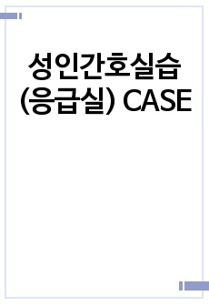 성인간호실습(응급실) CASE