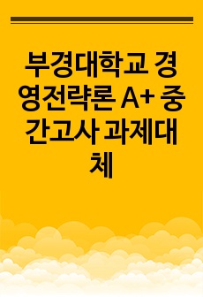 부경대학교 경영전략론 A+ 중간고사 과제대체