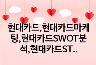 현대카드,현대카드마케팅,현대카드SWOT분석,현대카드STP분석