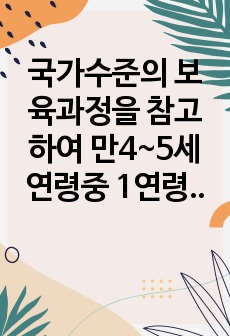 국가수준의 보육과정을 참고하여 만4~5세 연령중 1연령을 선택하여 "교통기관"과 관련된 동극활동 계획안을 작성하시오