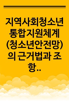 지역사회청소년통합지원체계(청소년안전망)의 근거법과 조항을 기술하고, 지원프로세스와 개입 방법, 지원하는 서비스의 종류 등에 관하여 기술하시오. 체계 내 청소년상담1388의 운영개요, 대상, 서비스 방법 등에 대하여 ..