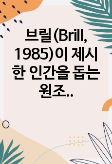 브릴(Brill, 1985)이 제시한 인간을 돕는 원조자의 자질론에서 자신에 대한 이해를 높이기 위한 훈련의 하나로 다음과 같은 항목을 제시하였다 브릴이 제시한 항목에 대하여 학습자 자신에 대한 견해를 제시하고 과제..