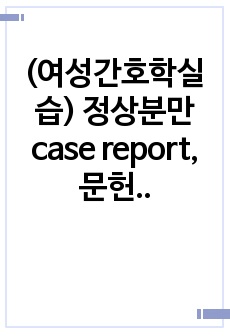 (여성간호학실습) 정상분만 case report, 문헌고찰, 간호진단 5개, 간호과정 3개