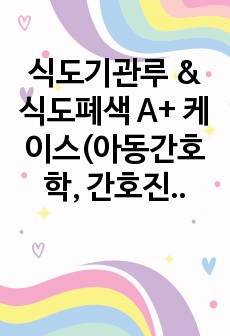 식도기관루 & 식도폐색 A+ 케이스(아동간호학, 간호진단 3개, 간호과정 1개)