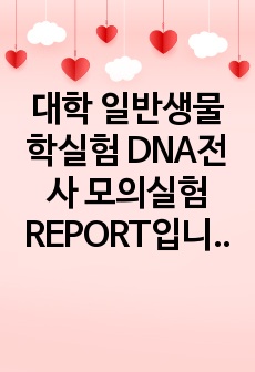 대학 일반생물학실험 DNA전사 모의실험 REPORT입니다. (DISCUSSION까지 상세하고 컴팩트하게 서술되어 있습니다.)