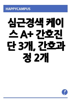 심근경색 케이스 A+ 간호진단 3개, 간호과정 2개