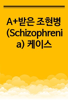 A+받은 조현병(Schizophrenia) 케이스