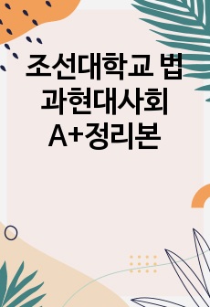 조선대학교 법과현대사회 A+정리본