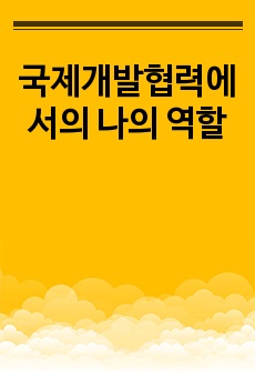 국제개발협력에서의 나의 역할