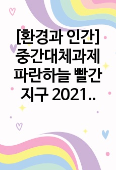 [환경과 인간] 중간대체과제 파란하늘 빨간지구 2021년 1학기