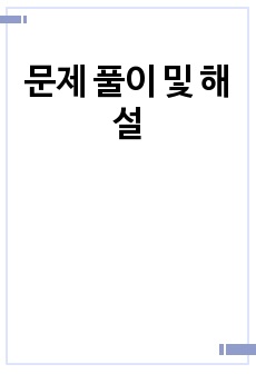 문제 풀이 및 해설