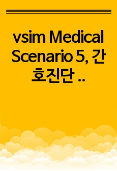 vsim Medical Scenario 5, 간호진단 2개, 사전퀴즈 문제, 답, 해설 번역 0, 의사처방 번역, diabetes, 당뇨