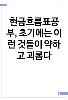 현금흐름표공부, 초기에는 이런 것들이 약하고 괴롭다