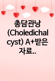 총담관낭(Choledichal cyst) A+받은 자료, 수술 후 간호진단 참고 시 사용 하셔도 좋아요.