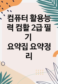 컴퓨터 활용능력 컴활 2급 필기 요약집 요약정리