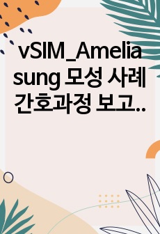 vSIM_Amelia sung 모성 사례 간호과정 보고서 - 진단 6개, 간호과정 3개