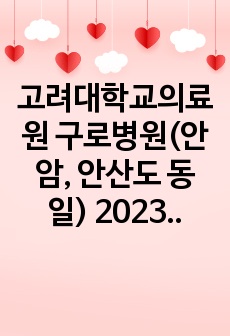 고려대학교의료원 구로병원(안암, 안산도 동일) 2023년 신규간호사 자소서, 면접 후기, 스펙(합격 인증)!!