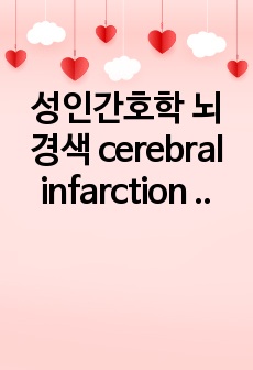 성인간호학 뇌경색 cerebral infarction CASE 보고서 (A+레포트) 간호진단 2개