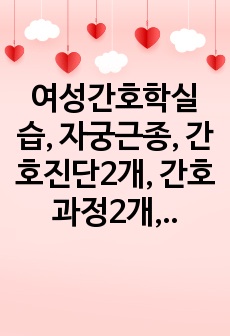 여성간호학실습, 자궁근종, 간호진단2개, 간호과정2개, A+