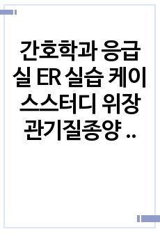 간호학과 응급실 ER 실습 케이스스터디 위장관기질종양 간호진단 출혈 위험성