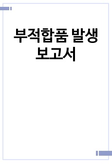 부적합품 발생 보고서