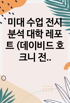 미대 수업 전시 분석 대학 레포트 (데이비드 호크니 전 등)