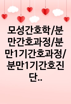 모성간호학/분만간호과정/분만1기간호과정/분만1기간호진단/간호과정1개